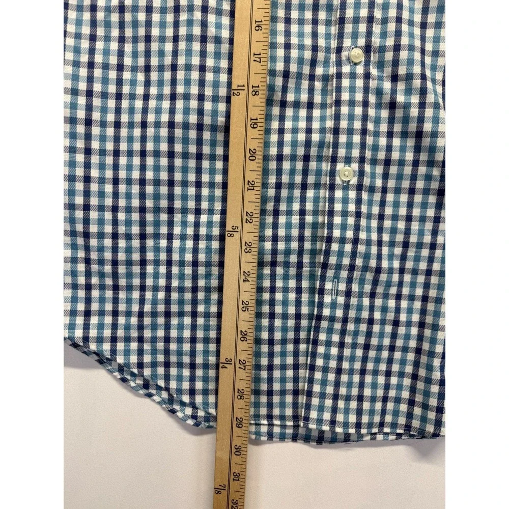 Banana Republic Dress‎ Shirt Mens M 15-15.5 Multi Tartan Plaid Non Iron Slim Fit